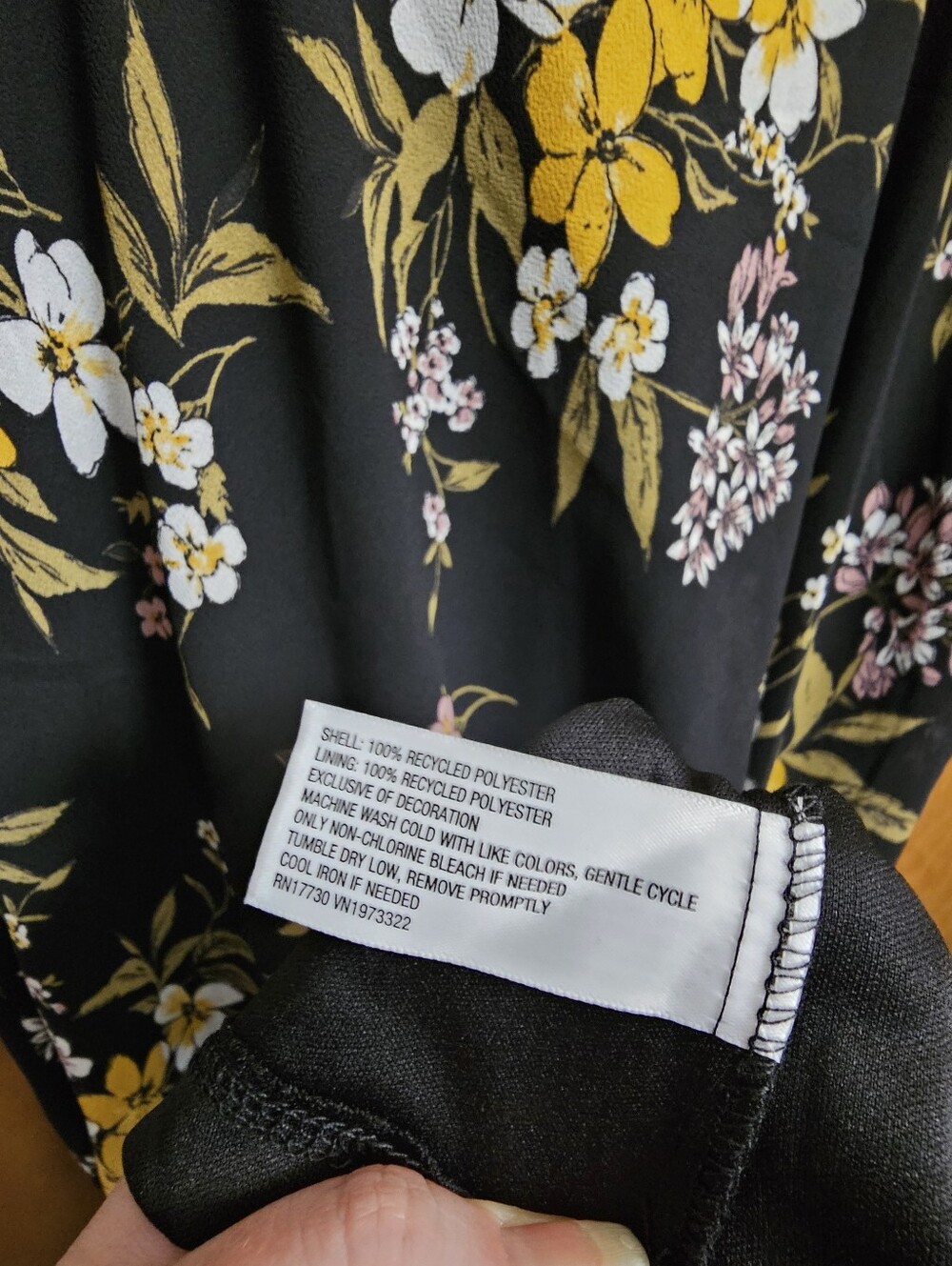 Wild Fable black floral print maxi tie up dress lace trim womens large new NWT - Picture 9 of 12